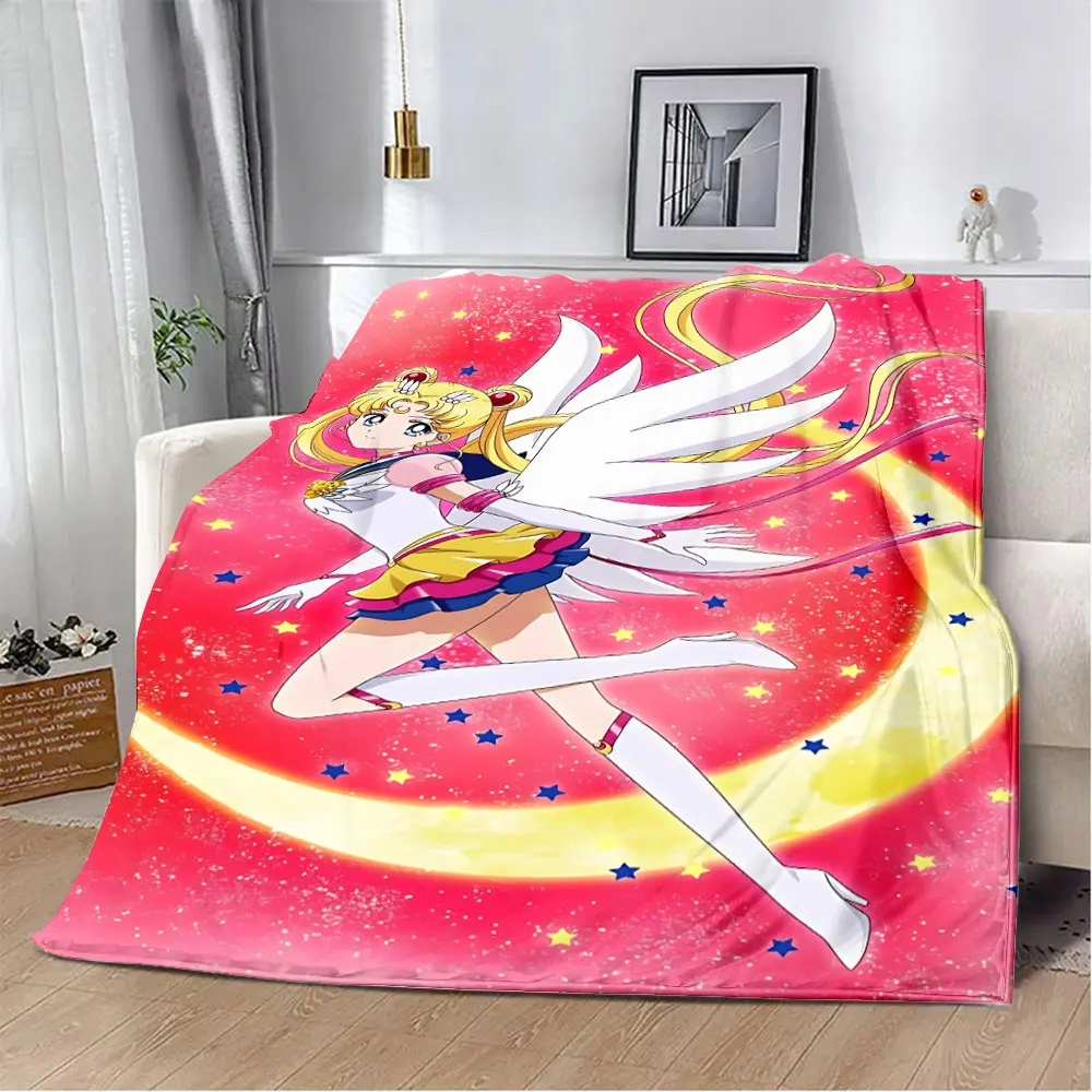 Cute S-Sailor-Moon 3D Cartoon Printed Blanket Picnic Blankets Warm Blanket Soft and Comfortable Blanket Home Travel Birthday 5