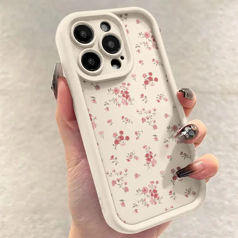 Pink Floral Fragments Luxury Phone Case - Y2K Inspired Cover