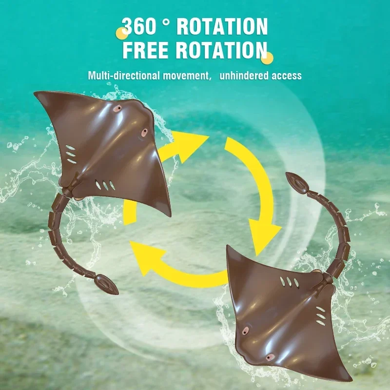 Rc Boat Remote Control Shark Fish Manta Toy 2.4G Pool Waterproof Animal Manta Ray Toy Simulation Children's Water Toy for Kids