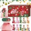 Christmas kit-10 sets/box hand cream kit, lip balm set, with Santa Card and red gift bag, party gift distribution 1