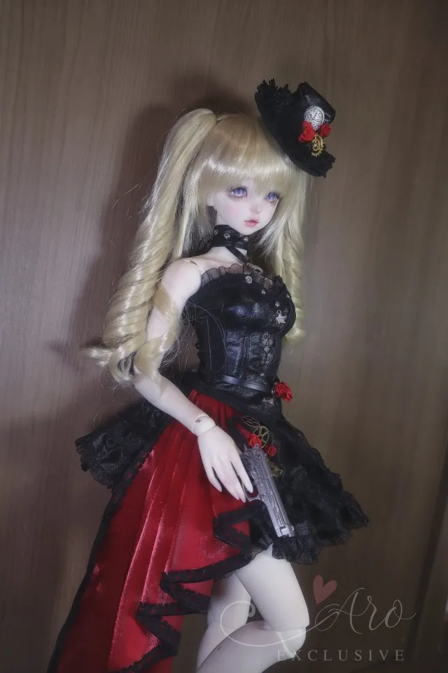 Bjd人形用のカスタマイズ可能なスカートと革のコルセット、スチーム