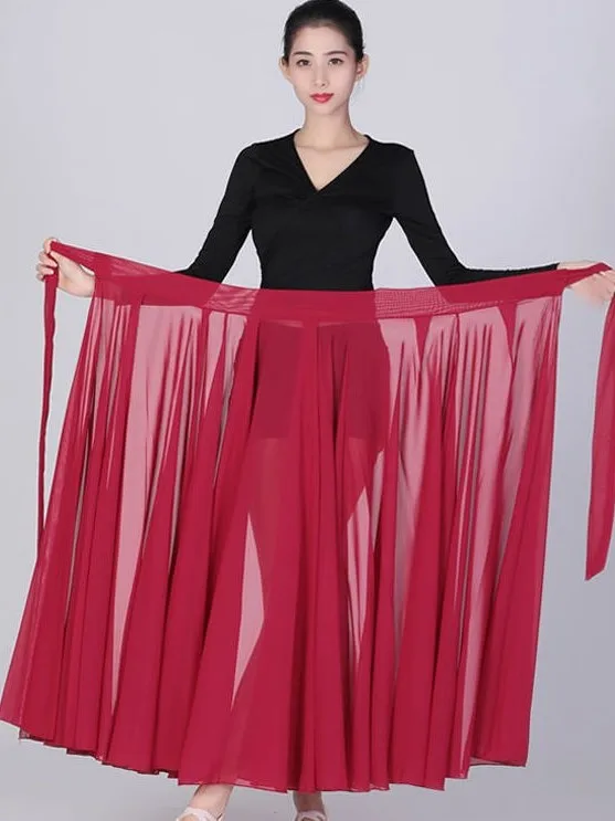 One Piece Xinjiang Dance Practice Clothes Apron Uyghur Martial Arts Performance Costume Large Swing Skirt Half Length Dress xinjiang dance costume