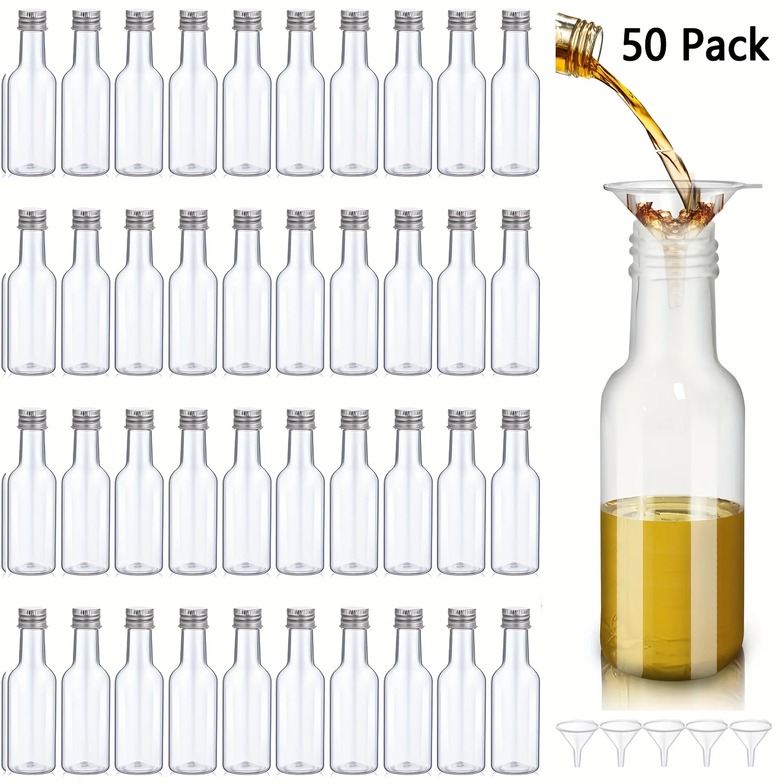 Plastic Bottles for Liquids Small Clear Ginger Shots Bottles Travel Mini  Bottle with scale for Vanilla Hot Sauce Juice Whiskey