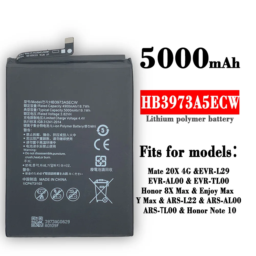 HB3973A5ECW Battery For Huawei Honor Note10 Mate20x Note 10 Mate 20x Mobile Phone Enjoy Y 8X Max EVR-L29 High Quality Bateria