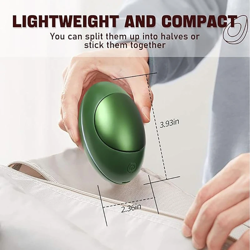 Avocado shape Hand Warmer Magnetic Split Type Fast Heating 2in1 Rechargeable Multiple Safety Portable Pocket Warmer for Winter portable hand warmer