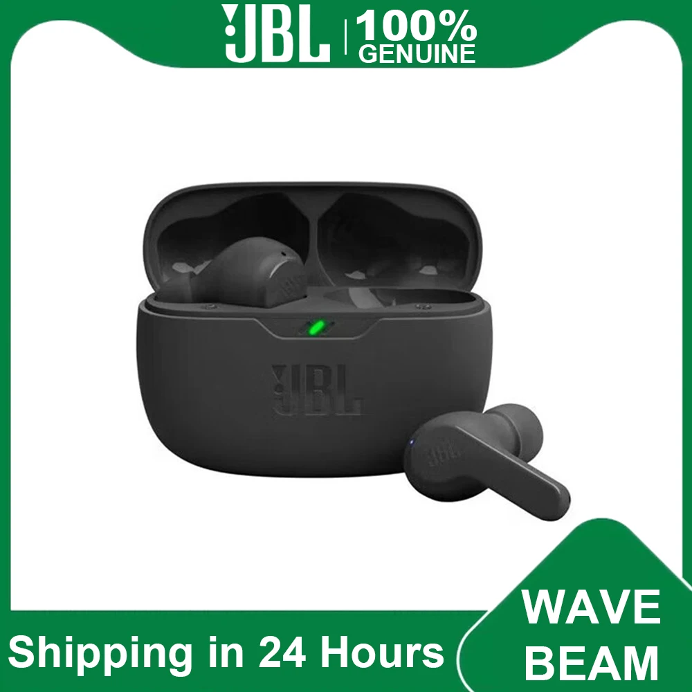Jbl Wave Beam True Wireless Earbuds Auricolari Per Bassi Profondi Ip54 Cuffie Impermeabili Cuffie Per Musica Sportiva Con Microfono 32H Playtime