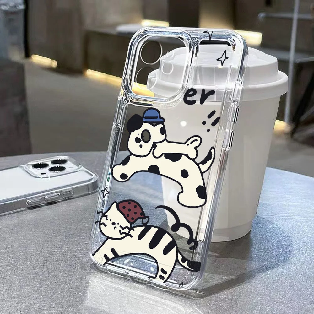 Générique Case for iPhone X/XS TPU Silicone Cat Dog Cat