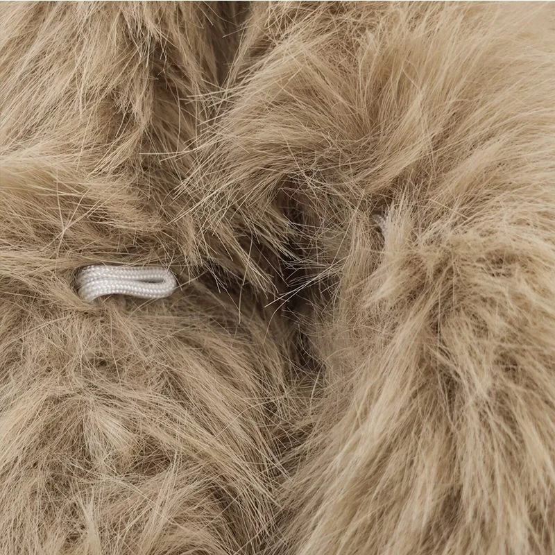 Women Fashion Cropped Faux Fur Jacket Coat Long Sleeve Casual Female Outerwear Chic Lapel Collar Thick Warm Coat