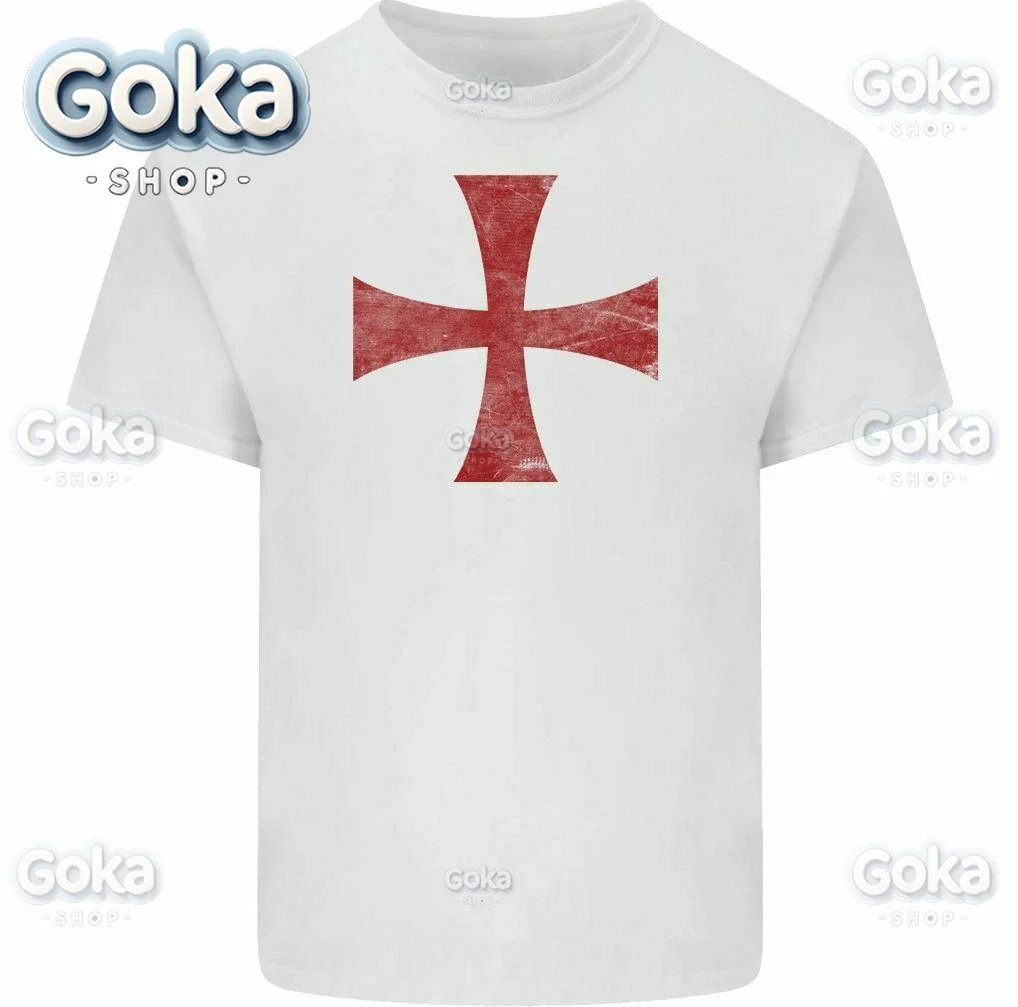thumbnail image 1 of Camisetas con gráficos de la Cruz de los Caballeros Templarios, ropa para hombre, nuevas camisetas y tops de algodón para mujer, camiseta estampada, ropa Y2K, linda y divertida camiseta, 1 of 7
