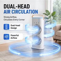 Ventilateur 3-en-1 double tête Lenovo : Climatiseur domestique, humidificateur avec veilleuse LED et réglage de l'air – Idéal pour le bureau et la maison 4