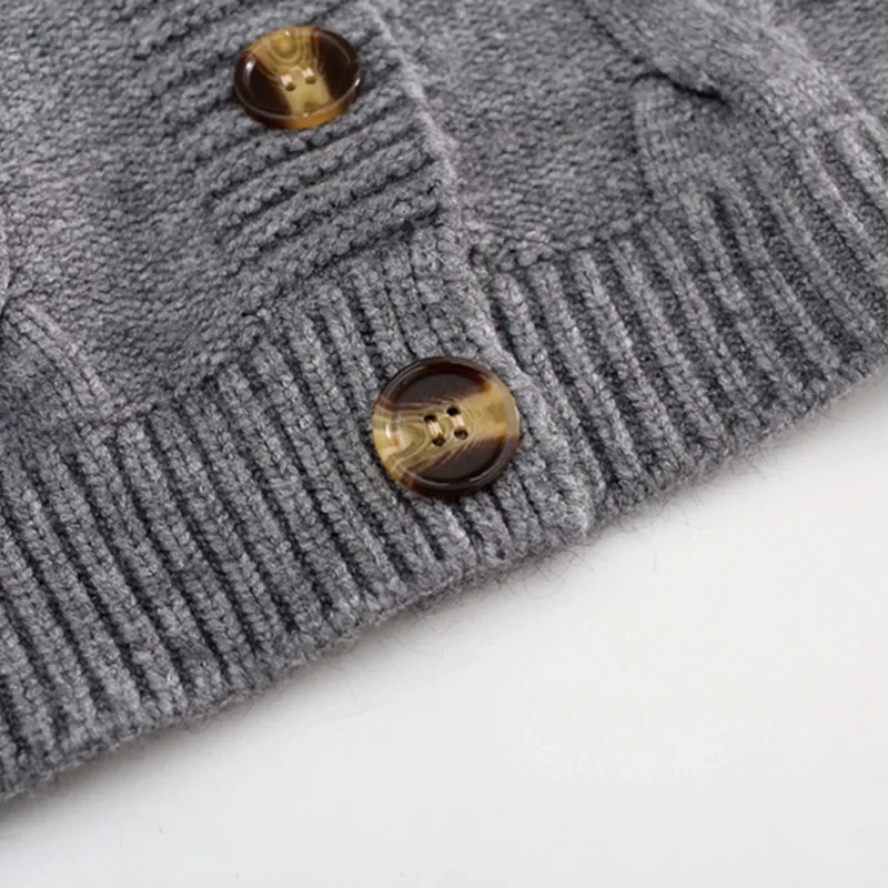 V Neck Cropped Cardigan Women Long Sleeve Twist Knitted Sweater Coats Autumn Winter Keep Warm Korean Fashion Jacket Cardigan 6