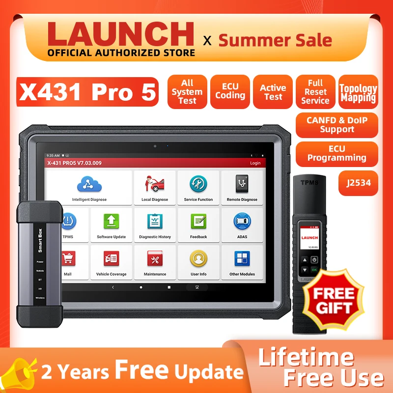 Launch X431 PRO5 Full System Car Diagnostic Tool with Smart Box 3.0 Upgrade  Version of X431