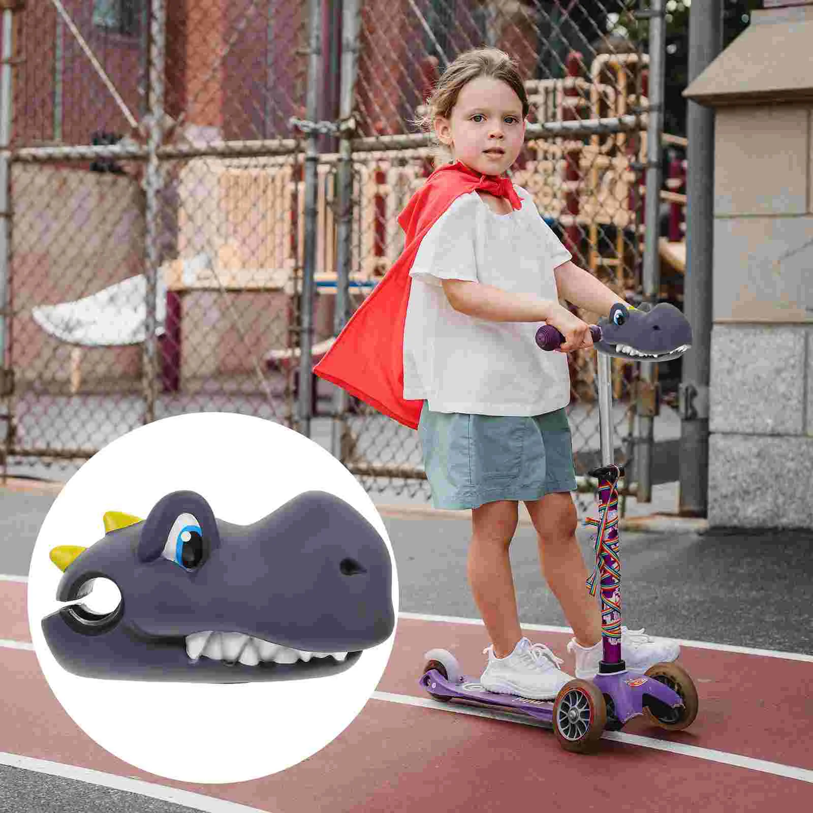 T-Shaped Balance Bike Handlebar Ornament Children Scooter Decorative Handlebar Cartoon Dinosaurs Decoration Supply Accessory