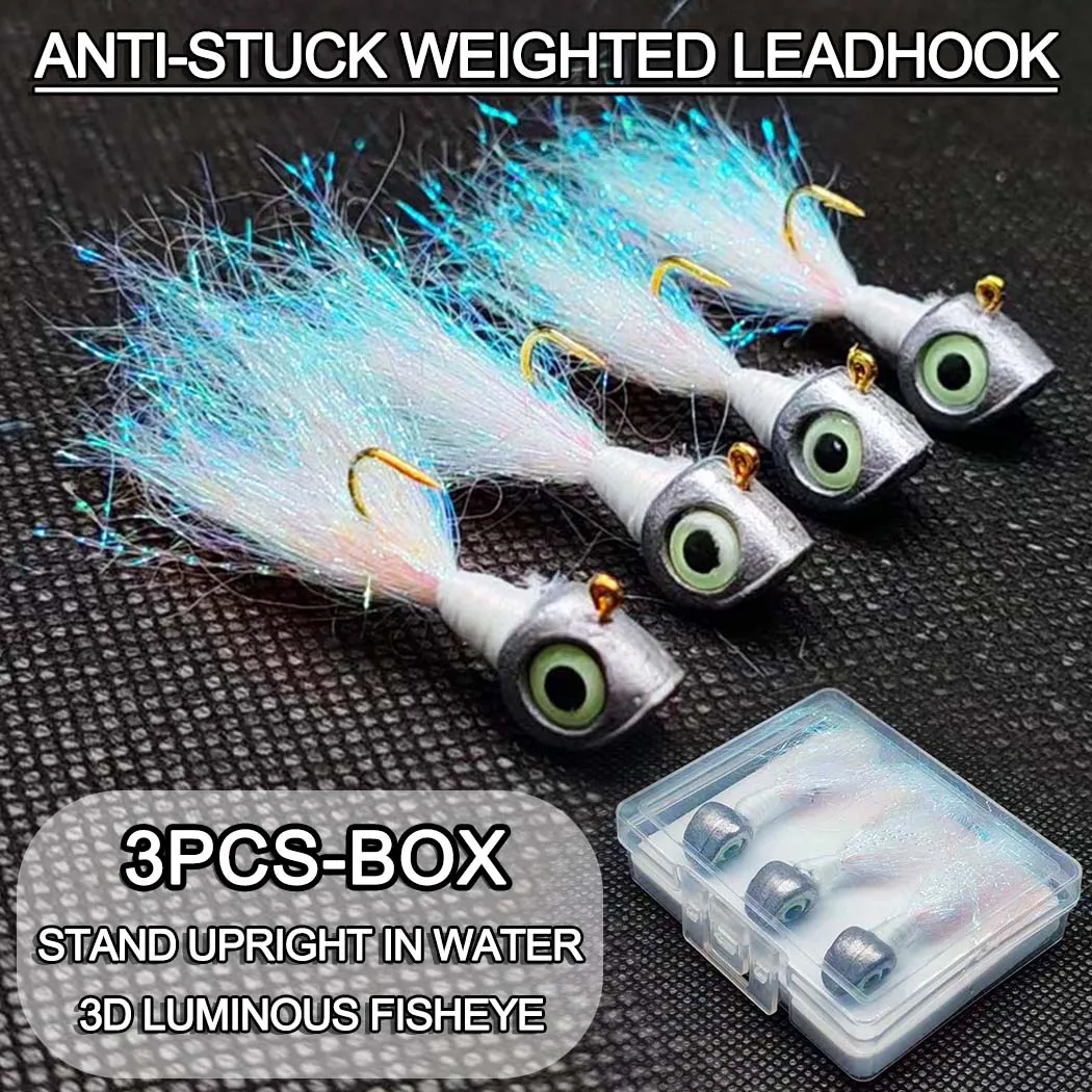 Ice Jigging Baits-3pcs/box - Anti-Stuck Weighted LeadHook Fishing Bait-3g 5g 7g-Fly Fishing Flies Dry Flies Bait Forelle