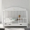 5-in-1 Convertible Baby Crib with Drawer and Reversible Headboard, Pebble Gray 2