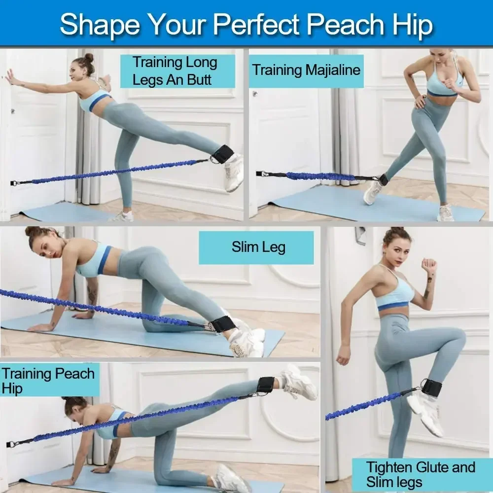 Yoga Training Elastic Resistance Band Leg Hip Power Strengthen Pull Rope Belt Cable Machine Gym Home Workout Fitness Equipment