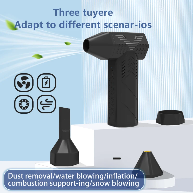 2 IN 1 Powerful 130000RPM Mini Turbo Violent Electric Fan Pet Dog Dryer Wind Speed 52m/s Air Duster Blower Portable Dog Supplies