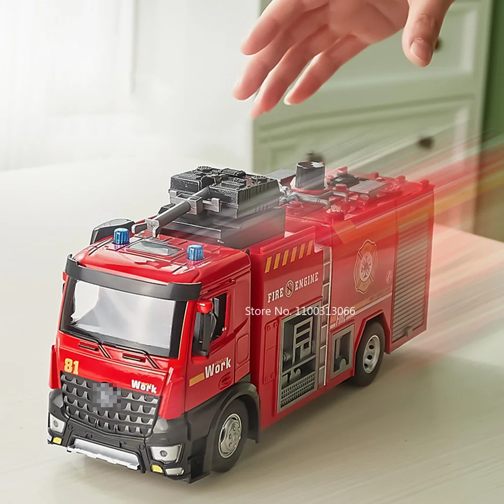 1:18 Scale Alloy Fire Truck with Light and Music Ladder Fire