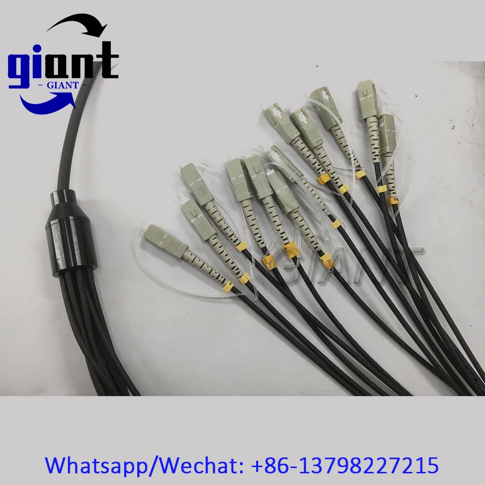 MM 12코어 200M OM3-150, 멀티모드 6.0mm TPU 블랙 아머드 케이블, SC/FC/LC/ST UPC 광섬유 아머드 패치 코드 릴 없음