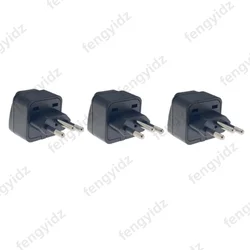 Universal Type N Travel Plug Adapter for Brazil, 3 - Prong Grounded Wall Plug (Black  3pcs)