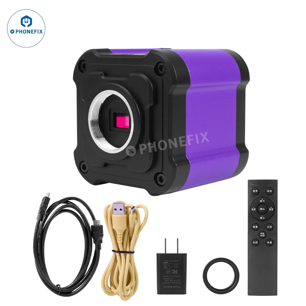 Цифровой тринокулярный микроскоп 4K 14MP HDMI USB 1080P 60FPS, промышленная видеокамера для пайки, микросхема PCB, наблюдение за ремонтом телефонов