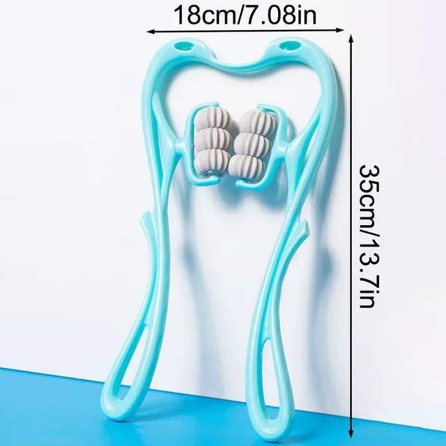 Multifunctional Cervical Neck Massager Manual Clamp with 6 Kneading Balls for Shoulder Back Relaxation 6