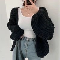 Vintage Harajuku Lantern Sleeve Women Cardigan Sweater Casual Korean Fall Streetwear Tops Coat Chic Lazy Wind Y2k Sweater - Image 6