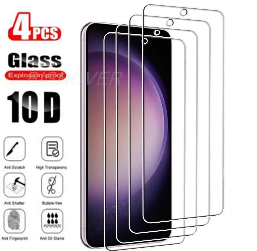 

4Pcs Tempered Glass For Samsung Galaxy S23 6.1" 2023 SM-S911B SM-S911U SM-S911U1 Screen Protector Protective Glass Film 9H