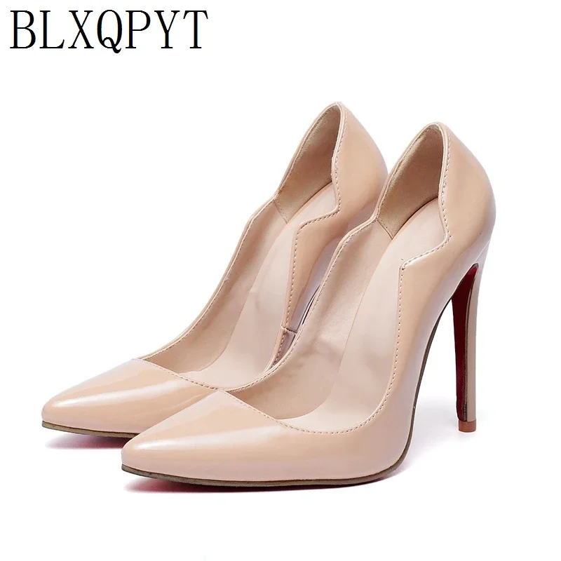 

BLXQPYT Super Size 34-52 Patent Leather Pumps Fashion Office Women Sexy High Heels(12cm) Women's Wedding Shoes woman Party 116