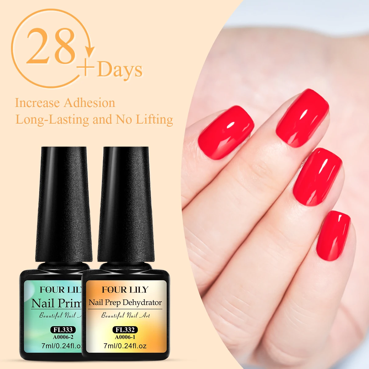 7ml 네일 디하이드레이터 및 네일 프라이머 무산성 천연 네일 준비제 아크릴 및 UV 젤 네일 폴리쉬용 빠른 건조 우수한 접착 세트