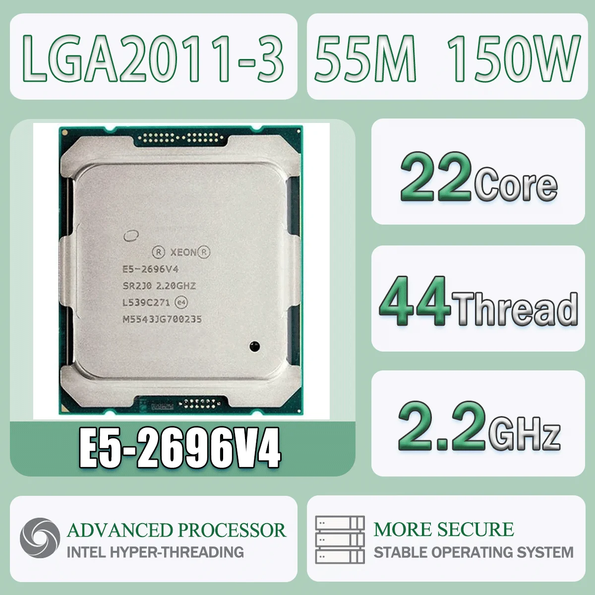 INTEL XEON E5 2698 V4 ES QHUZ 2.0Ghz 50MB 135W 20Core LGA2011 14nm Processor CPU £672.91 - UK