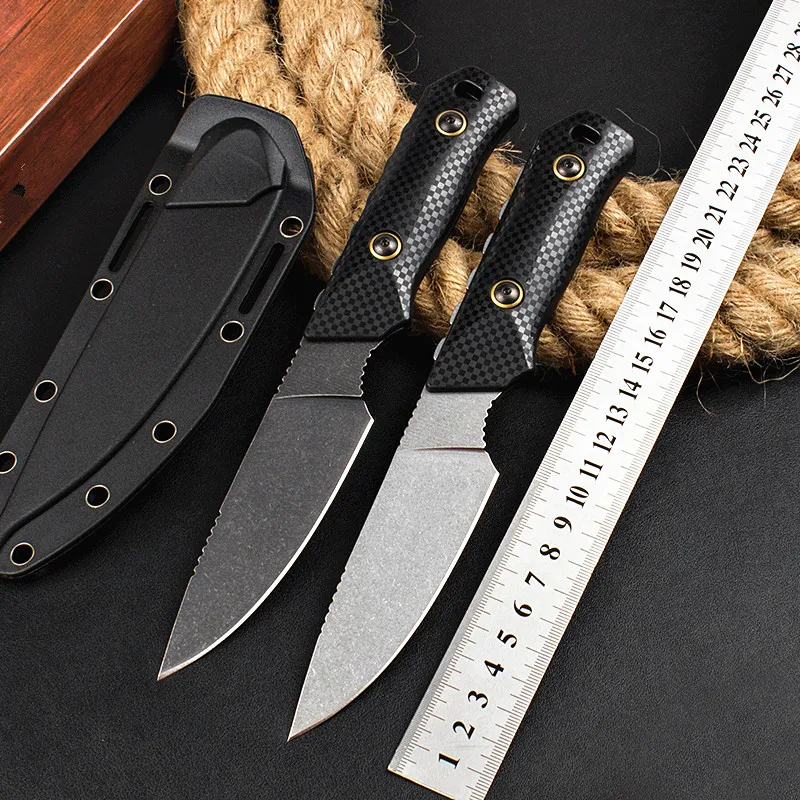 

New BM15600 D2 Blade Fixed Hunting Knife Santoprene Handle Camping Hunt Kitchen Utility Outdoor Survival EDC Tool Knife