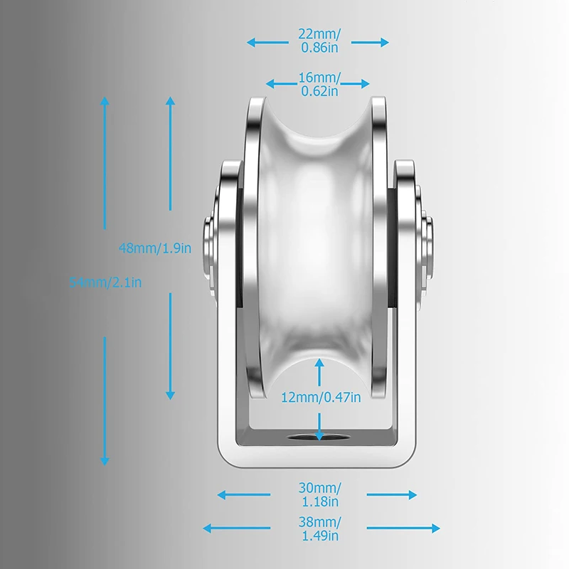 Wheel Pulley 304 Stainless Steel Heavy Duty Track Wheel Rigid Caster Sliding Gate Roller Wheel Detachable Duplex Bearing 3