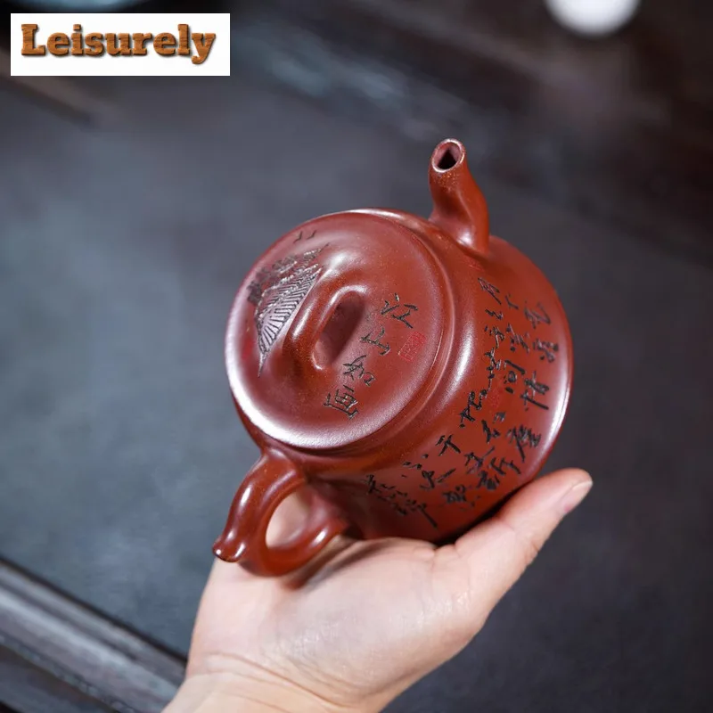 250ml Boutique Yixing Purple Clay Teapots Handmade Admiralty Pot Raw Ore Dragon's Blood Sand Kettle Zisha Tea Set Tableware Gift