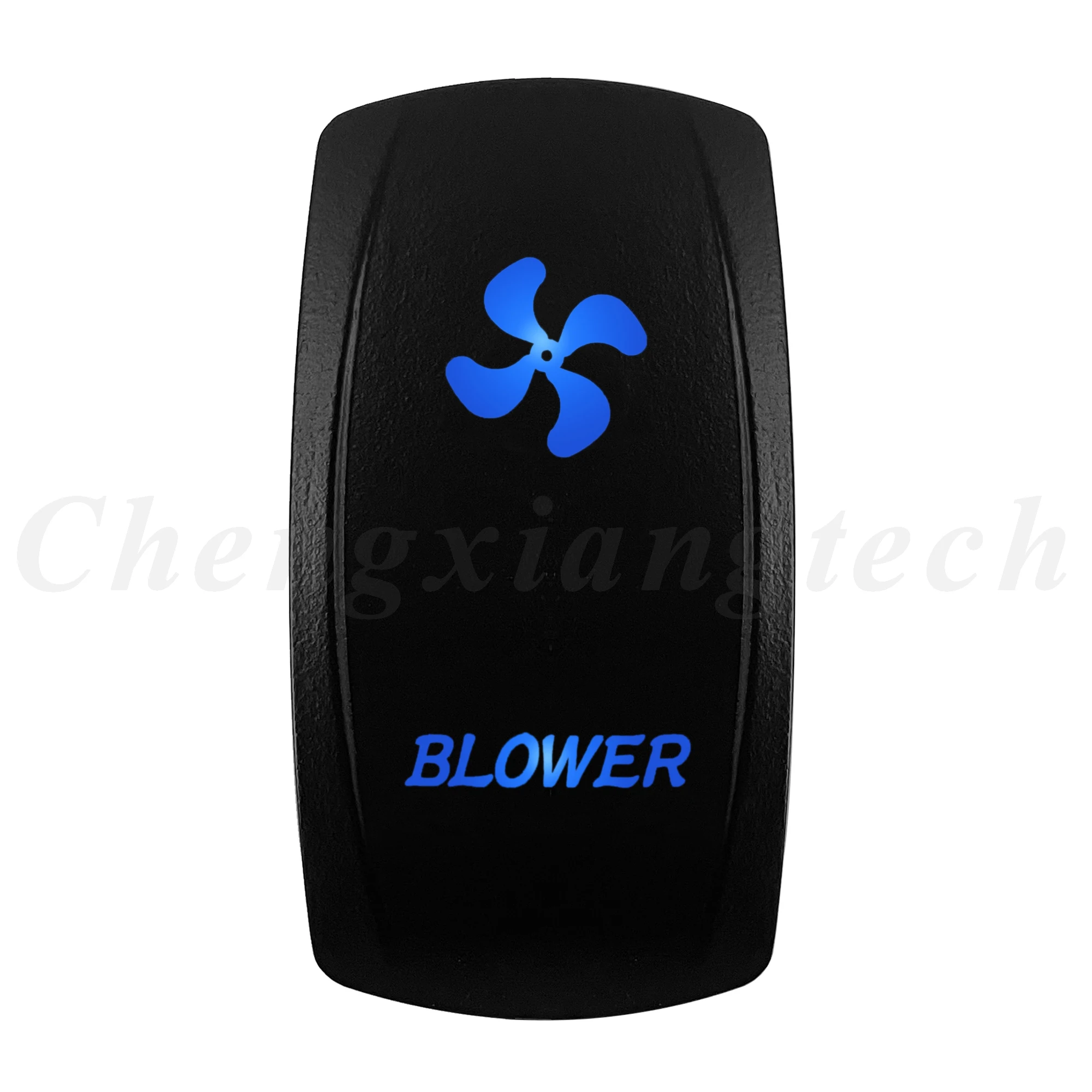 12V 20A Blue LED Waterproof Laser Rocker Switch - IP68 Rated
