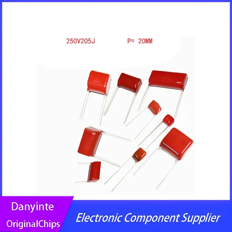 

NEW 10PCS/LOT CBB22 250V205J 2UF Pitch 20MM 205J 250V CBB Polypropylene film capacitor