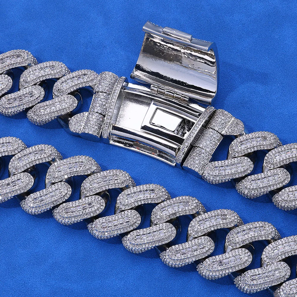 Hip Hop Jewelry 29mm Rectangle Zircon Diamond Chain Link