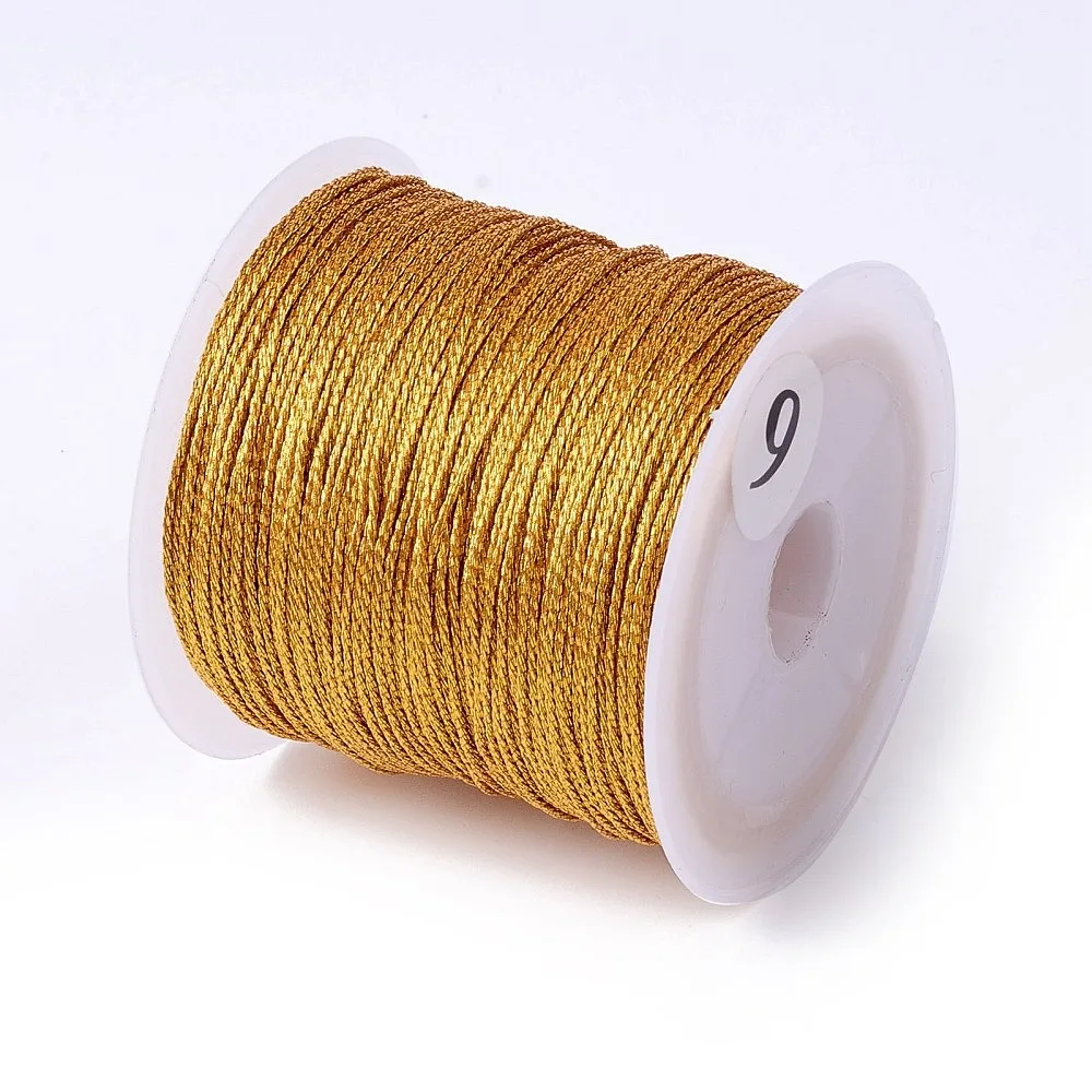 1롤 9겹 메탈릭 실 자수실 보석 제작용 원형 막대 0.6mm 약 36.09 야드(33m)/롤
