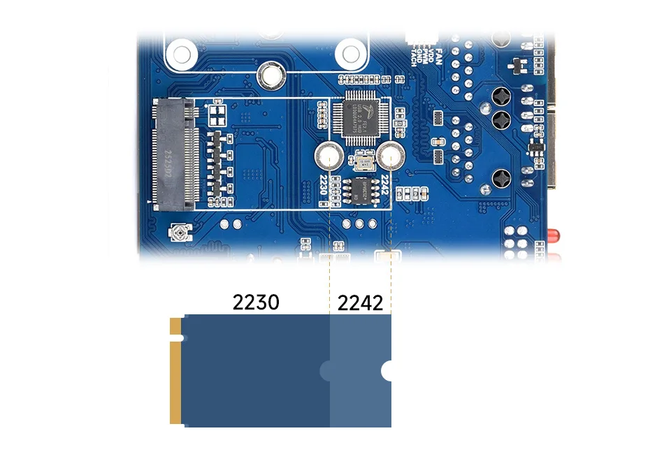 Gigabit/2.5G Dual Ethernet Industrial Computer For Raspberry Pi CM5, Suitable with M.2 Solid State Drive dimensions