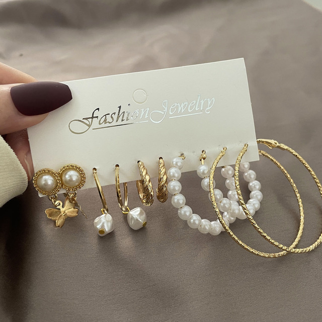 Boho Snake Butterfly Drop Earrings For Women Geometirc Gold Metal Circle Hoop Earrings Set 2022 Trend Jewelry Best Gift