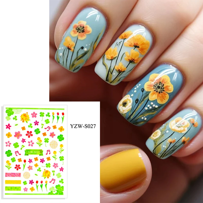 1 Fiore 3D Nail Sticker Art Nail Sticker Rose Flower Decal Nail Art Decoration Nail Sticker