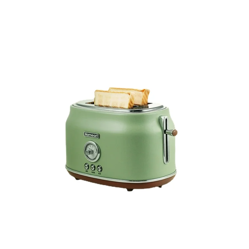 Retro Western Breakfast Bread Making Machine Multifunction 2 Slice Bread Toasters Wider Card Slot Design Machine for Bread 6