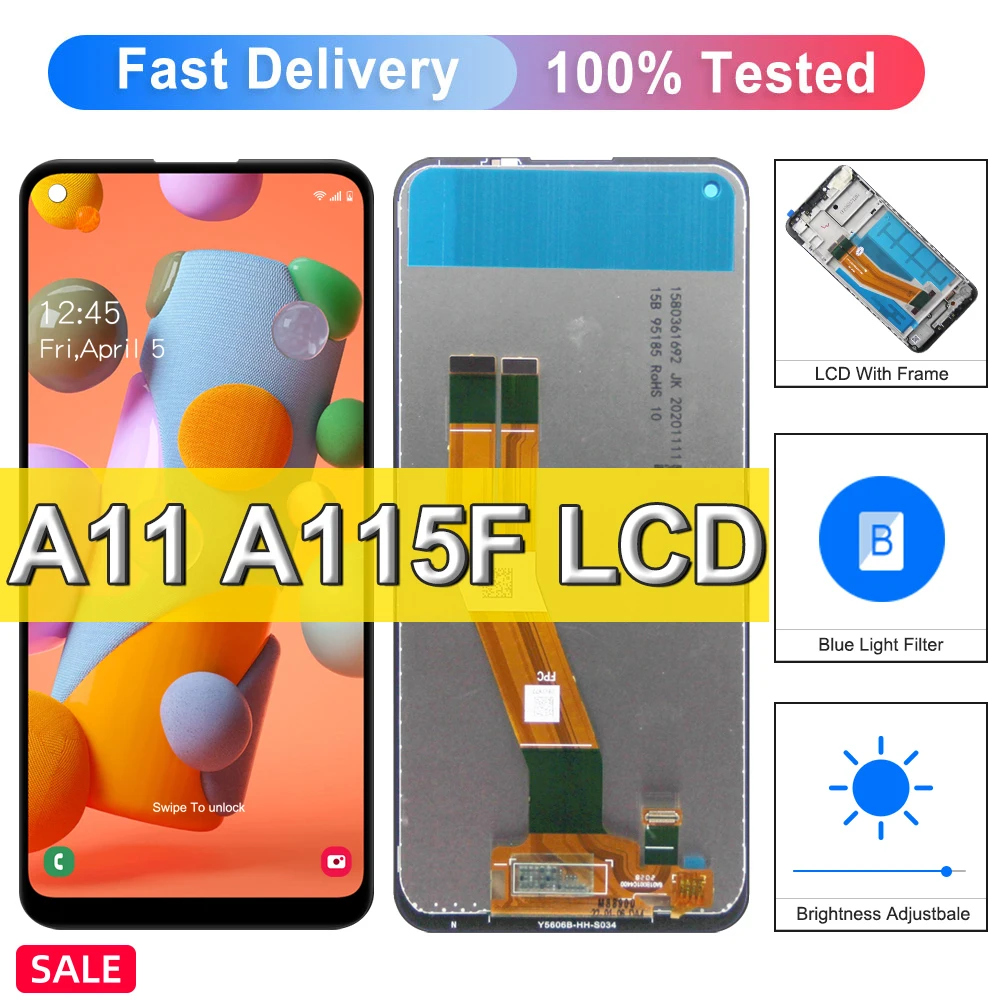 

ЖК-дисплей 6,4 дюйма для Samsung Galaxy A11, сенсорный экран с рамкой, для Samsung SM-A115F/DS A115M A115U A115A A115W дисплей