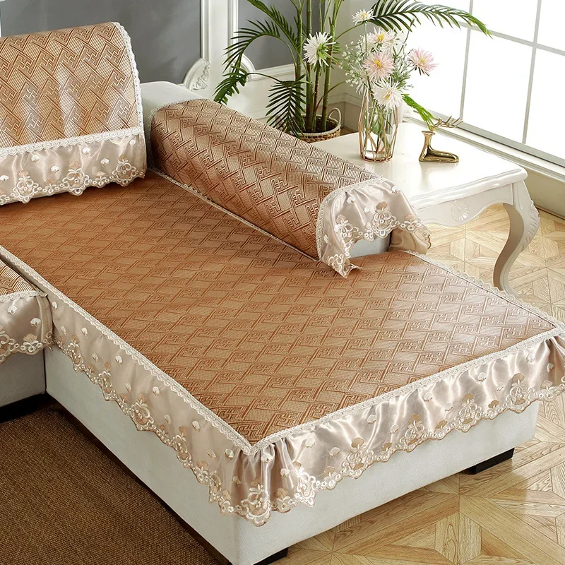 thumbnail image 1 of Funda de sofá moderna y sencilla de verano, cojín de silla de bambú de seda helada, toalla de sofá antideslizante universal para decoración del hogar, 1 of 5