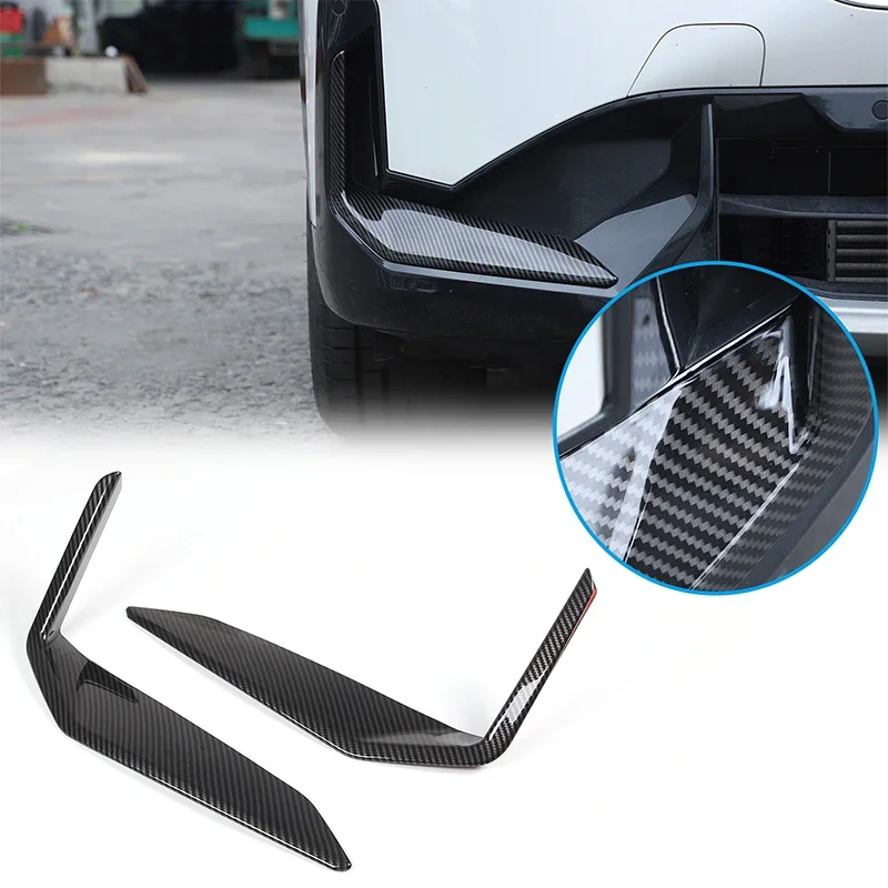 

cheya ABS Carbon Fiber Car Front Bumper Side Molding Cover Trim for BMW X1 iX1 U10 U11 2023 + Exterior Accessories 2 Pcs