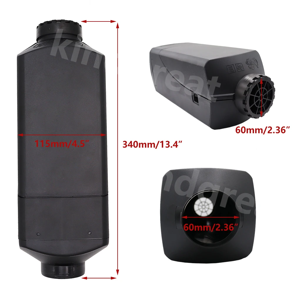 Black 60mm 75mm Single Hole Plastic Cover 2KW 5KW Parking Heater Fuel Heating High Temperature Resistant Flame Retardant Shell