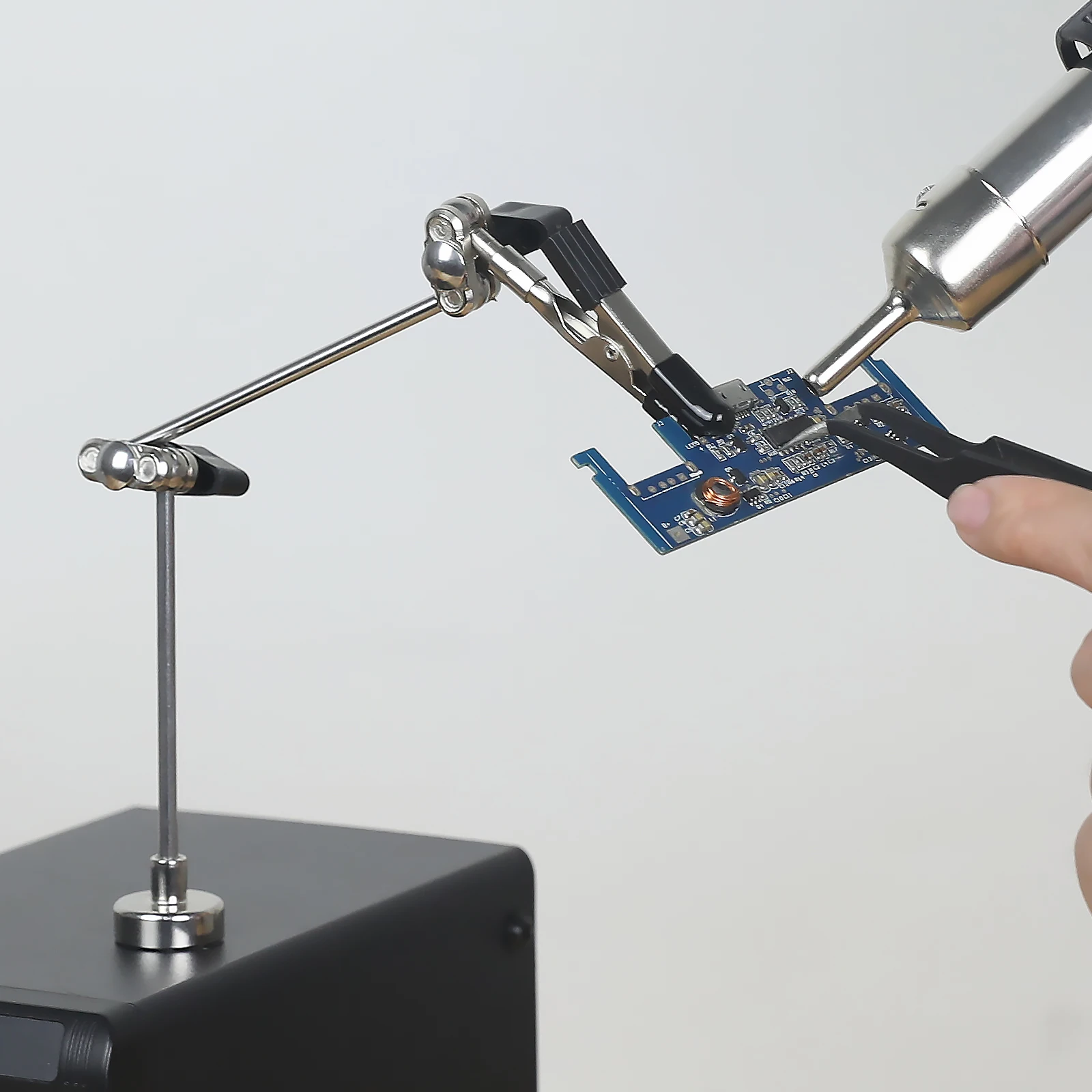 Toolour 3e Main avec Base Magnétique Bras Flexible pour Soudure PCB