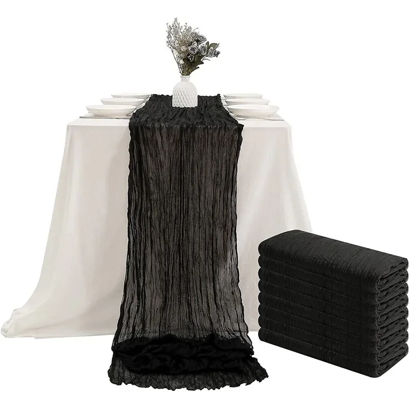 

Semi-Sheer Gauze Table Runner Sage Cheesecloth Table Setting Dining Vintage Wedding Party Christmas Banquets Arches Cake Decor