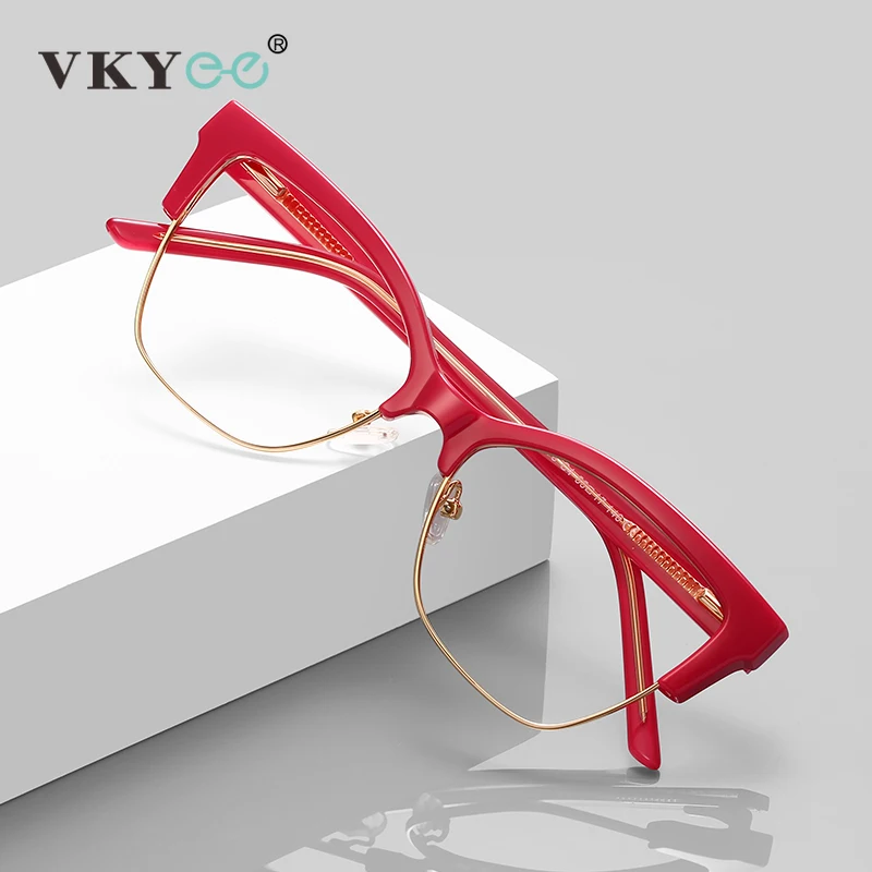 

VICKY Personalized Design Butterfly Geometric Myopia and Hyperopia Anti Blue Light Glasses Customizable Prescription