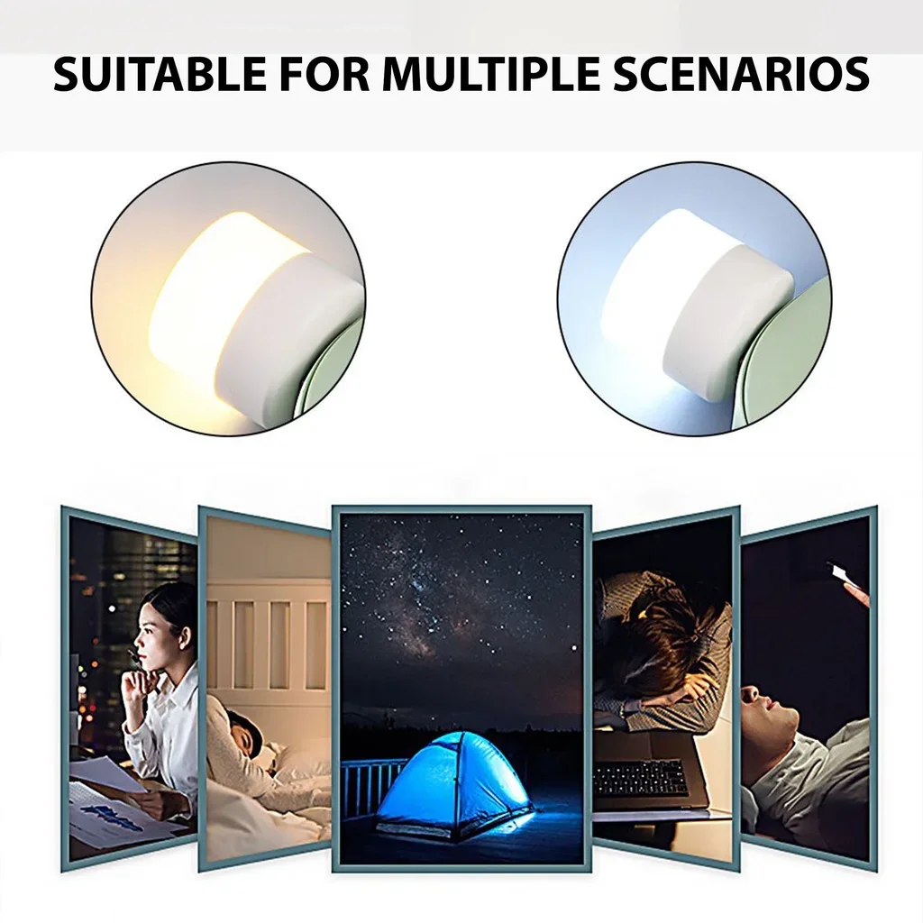 Mini USB Night Light Warm White Eye Protection Book Reading Light